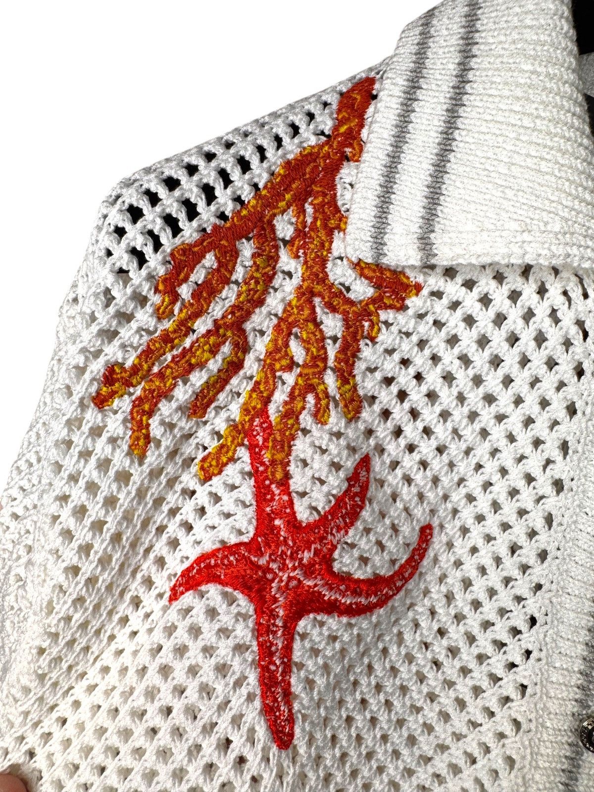 Versace Versace cotton knit polo with coral embroidery Size XS / US 0-2 / IT 36-38 - 9 Thumbnail
