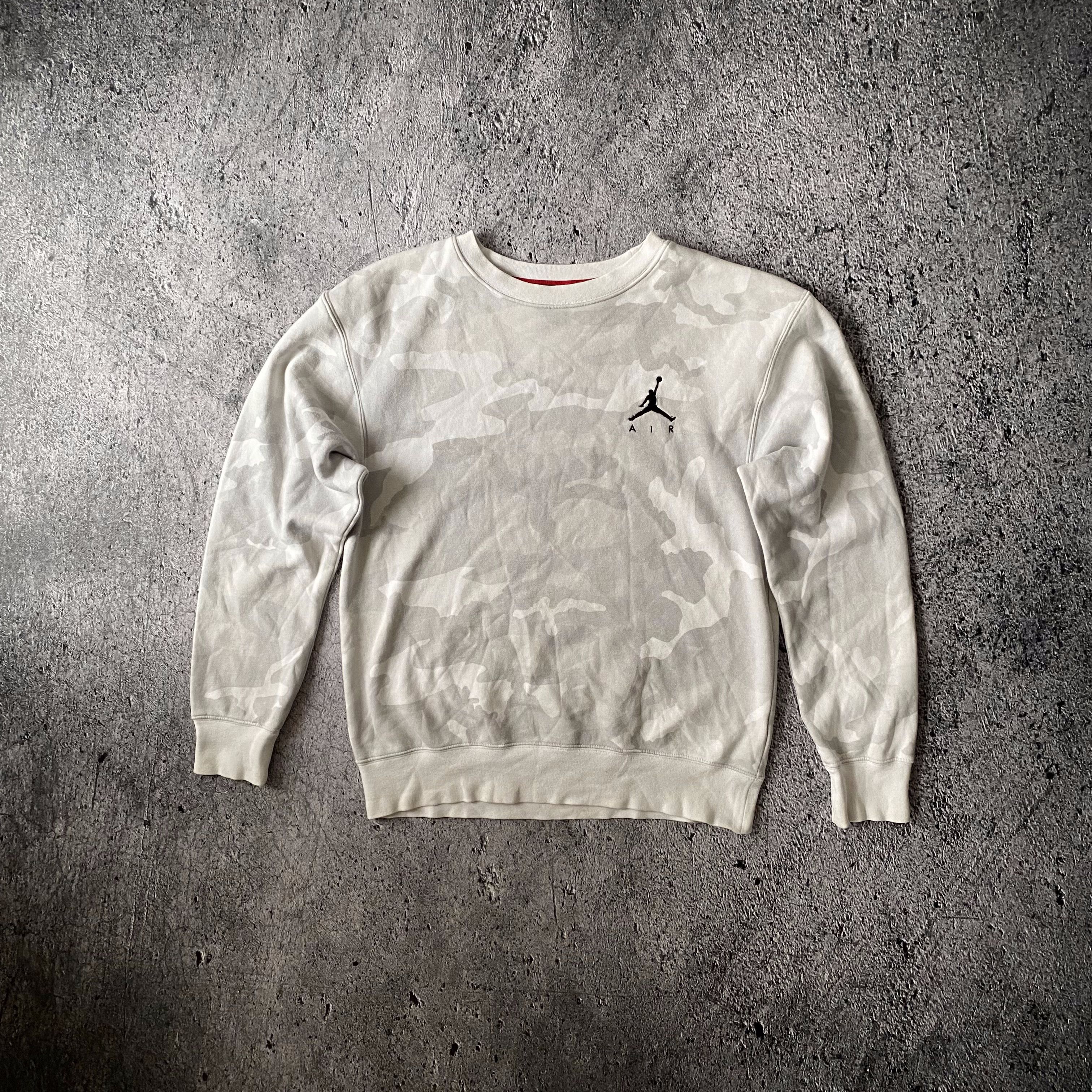 Pre-owned Jordan Nike Jordan Embroidery Logo Sweatshirt In White