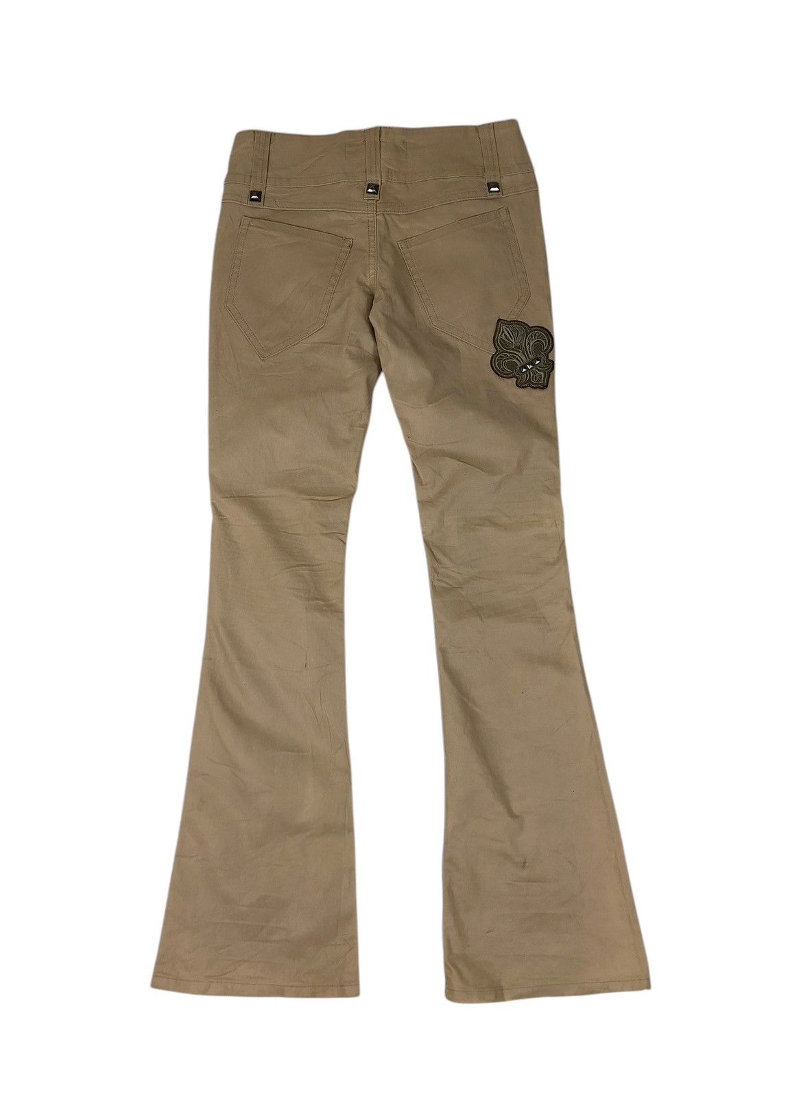 Japanese Brand Super Flare Cook Jeans Low Rise Waxed Cotton Casual Pants Size US 30 / EU 46 - 2 Thumbnail
