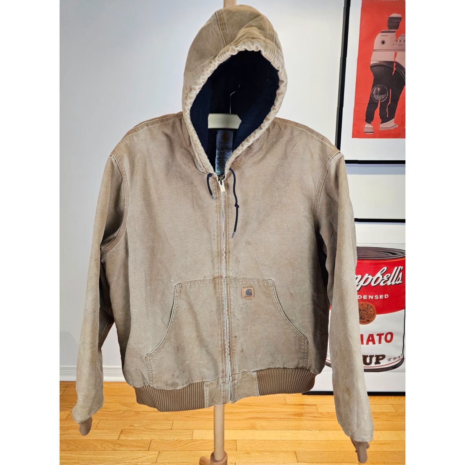 Carhartt VINTAGE CARHARTT QUILT LINED BROWN HOODED DUCK CANVAS WORK JACKET SZ XL J130 Size US XL / EU 56 / 4 - 2 Thumbnail