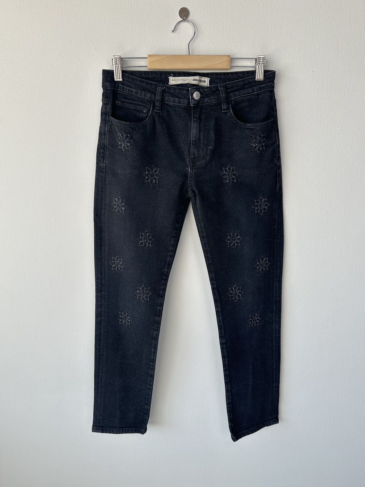 Zadig & Voltaire BROCKENBOW x ZADIG & VOLTAIRE Ritz Crystal Star Jeans Pants Size 26" / US 2 / IT 38 - 1 Thumbnail