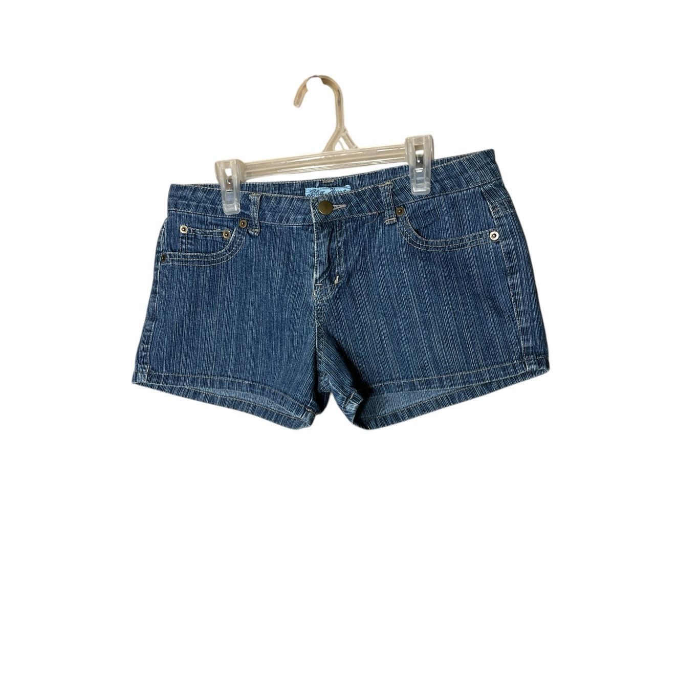 Other Vintage Blue Heart Y2K Denim Shorts Size 31 inch Waist Size 31" - 2 Thumbnail