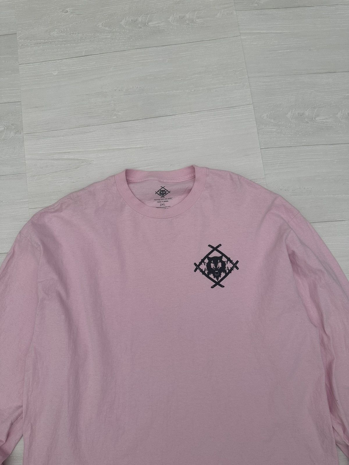 Xavier Wulf / Hollow Squad Xavier Wulf / Hollow Squad Pink Wolf Logo Long Sleeve Tee Size US XXL / EU 58 / 5 - 2 Thumbnail