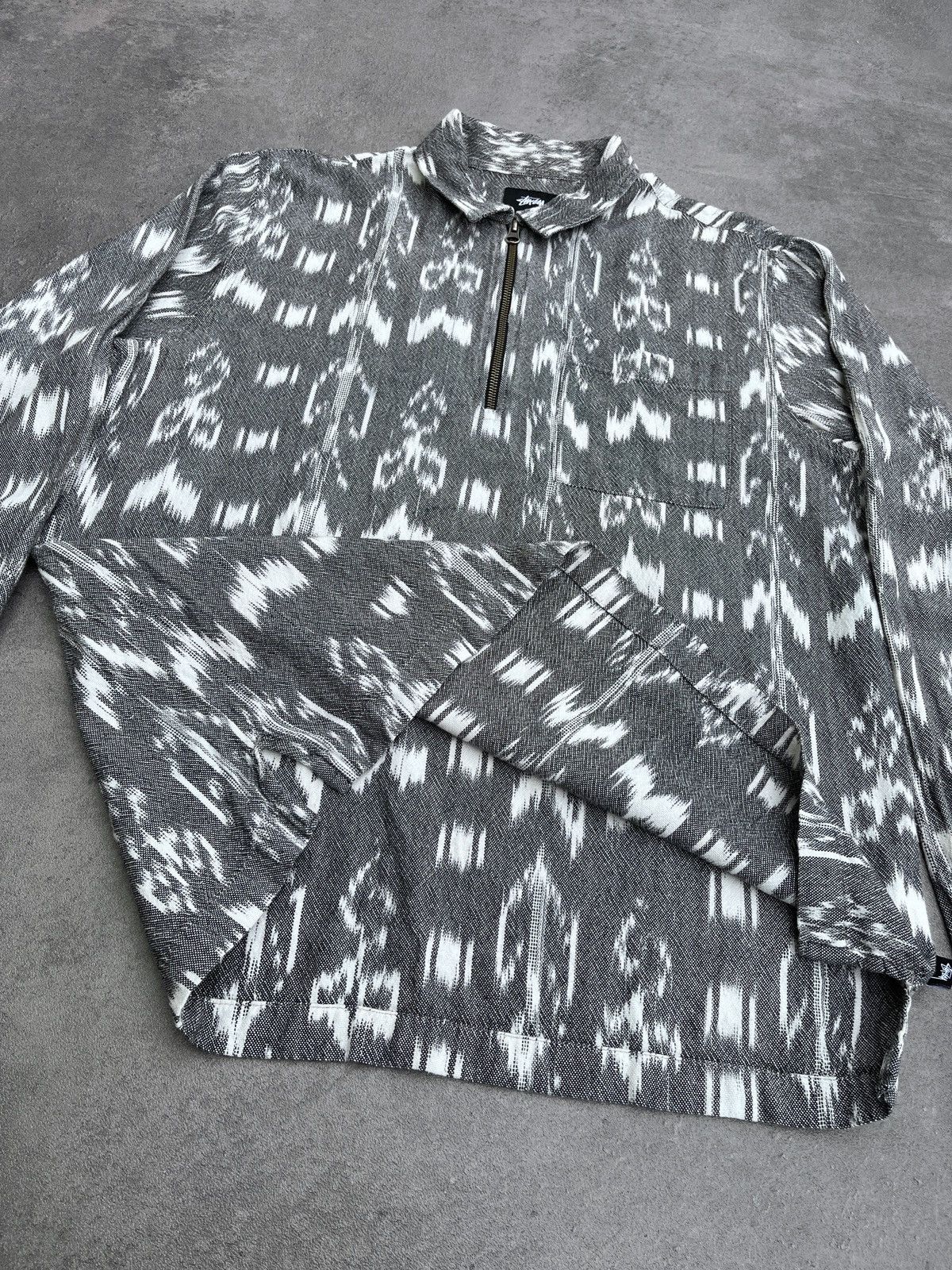 Stussy × Vintage Vintage STUSSY 1/2 Zip Aztec Ethnic Shirt Cotton Size US M / EU 48-50 / 2 - 14 Thumbnail