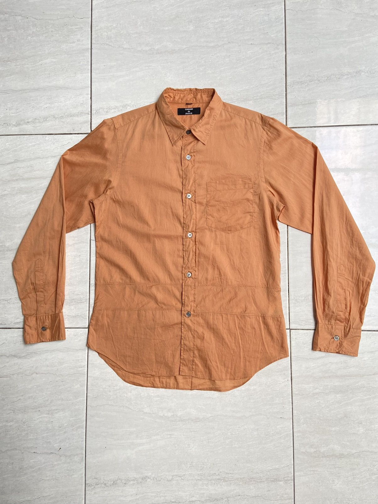 CABANE de ZUCCa × Issey Miyake CABANE DE ZUCCA Orange Shirt Size US S / EU 44-46 / 1 - 1 Thumbnail