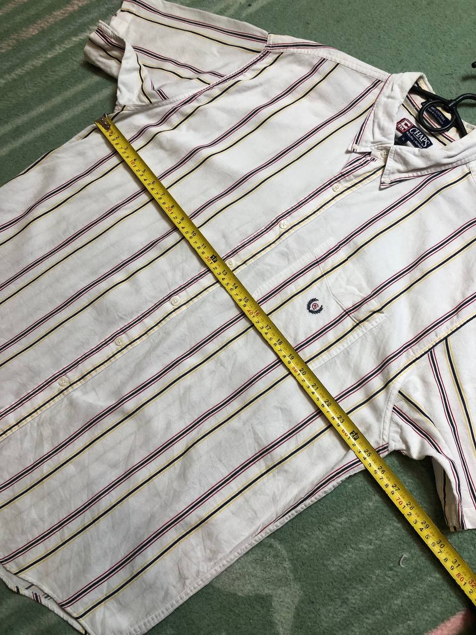 Chaps Ralph Lauren Y2K white print striped shirt Chaps Ralph Lauren Vintage Size US XL / EU 56 / 4 - 8 Thumbnail