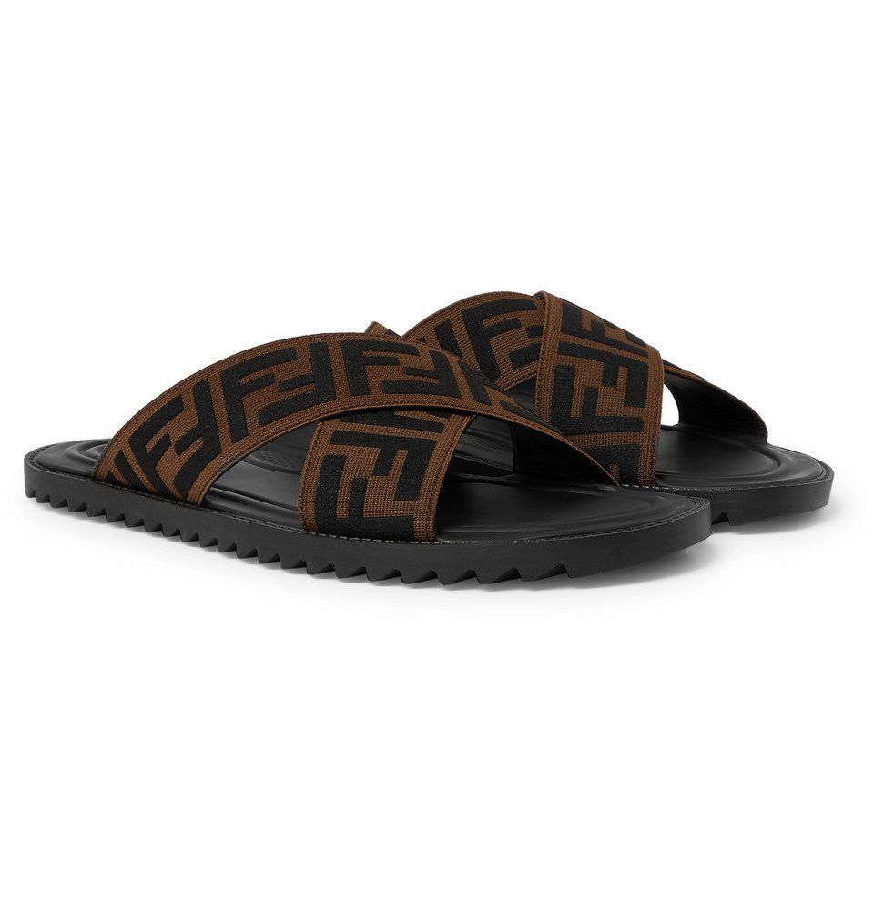 Fendi o1B3y1r0326 Slippers in Chocolate Brown/Black Size US 9 / EU 42 - 3 Thumbnail