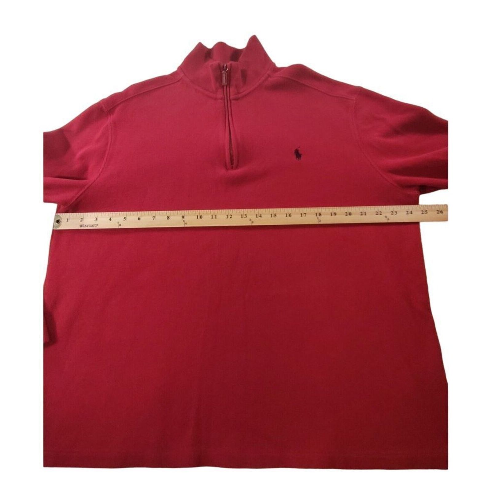 Polo Ralph Lauren VTG Polo Ralph Lauren Pullover 1/4 Zip Pullover Mens XL Red Size US XL / EU 56 / 4 - 5 Thumbnail