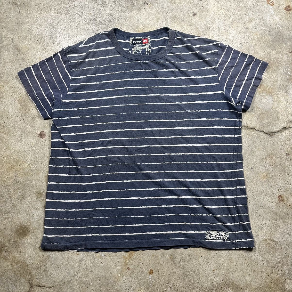 Tony Hawk Vintage Y2K Tony Hawk Blue Striped Single Stitch T-Shirt Size US XL / EU 56 / 4 - 1 Thumbnail