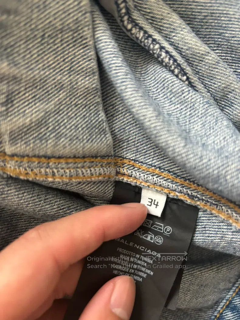 Balenciaga Balenciaga Solid-color lapel distressed denim jacket Size XXS / US 00 / IT 34 - 4 Thumbnail