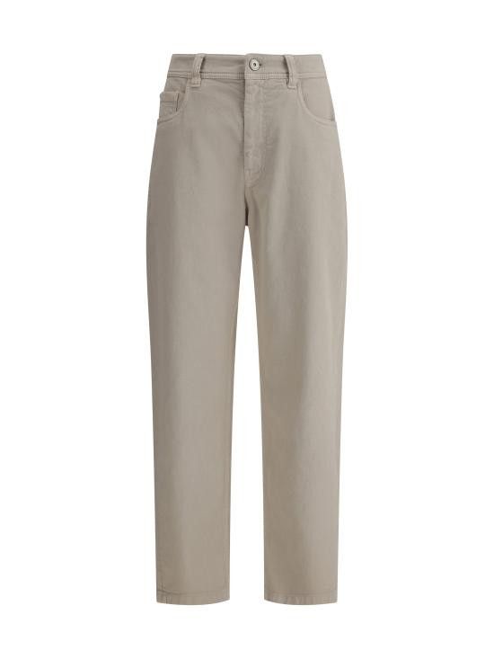 デニム・ジーパン BRUNELLO CUCINELLI Woman Jeans Ivory MB057P5319 C7192 Brunello Cucinelli Straight Leg Cotton Jeans Women Ivory