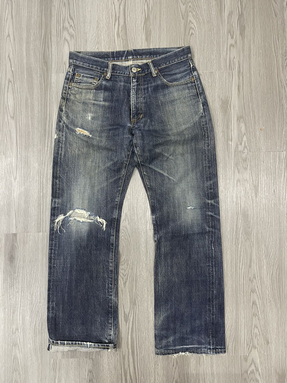 Japanese Brand × Redmoon Redmoon Selvedges Distressed Denim Size US 31 - 2 Thumbnail