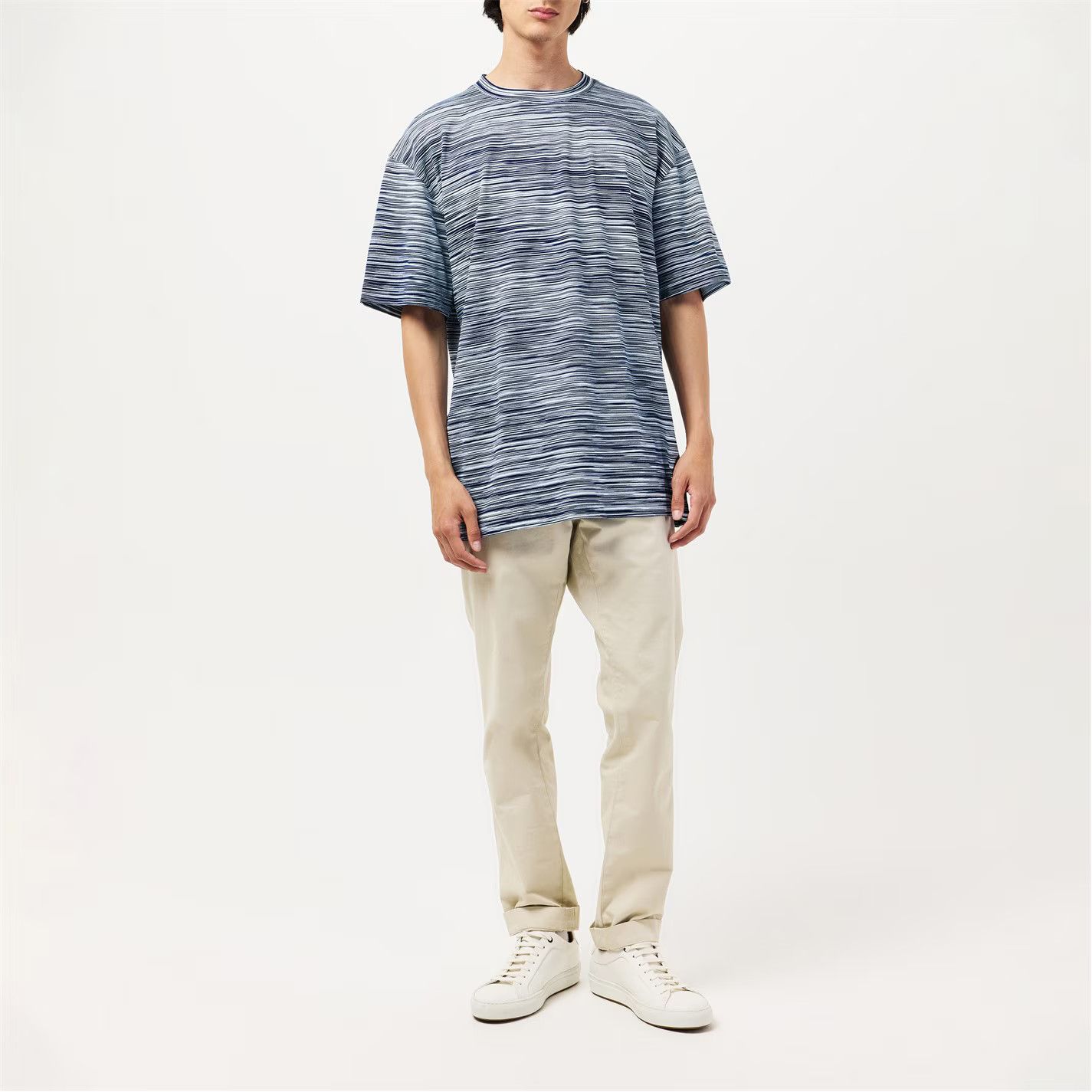 Missoni o1g2r1mq0426 Striped Short Sleeved T-Shirt in Navy/White Size US XL / EU 56 / 4 - 6 Thumbnail
