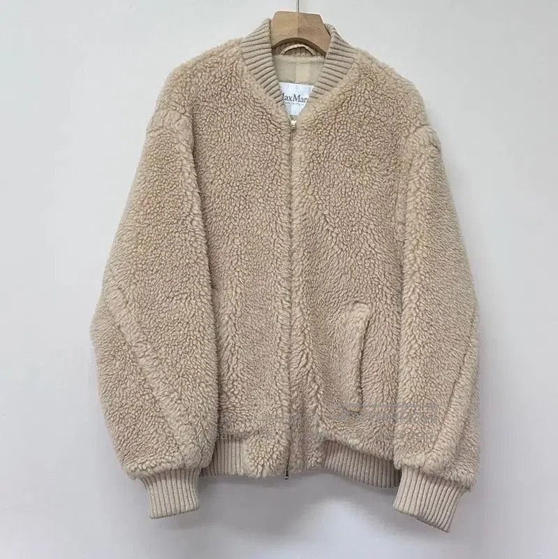 Max Mara MaxMara Beige Shearling Women's Cotton Jacket . Size M / US 6-8 / IT 42-44 - 1 Thumbnail