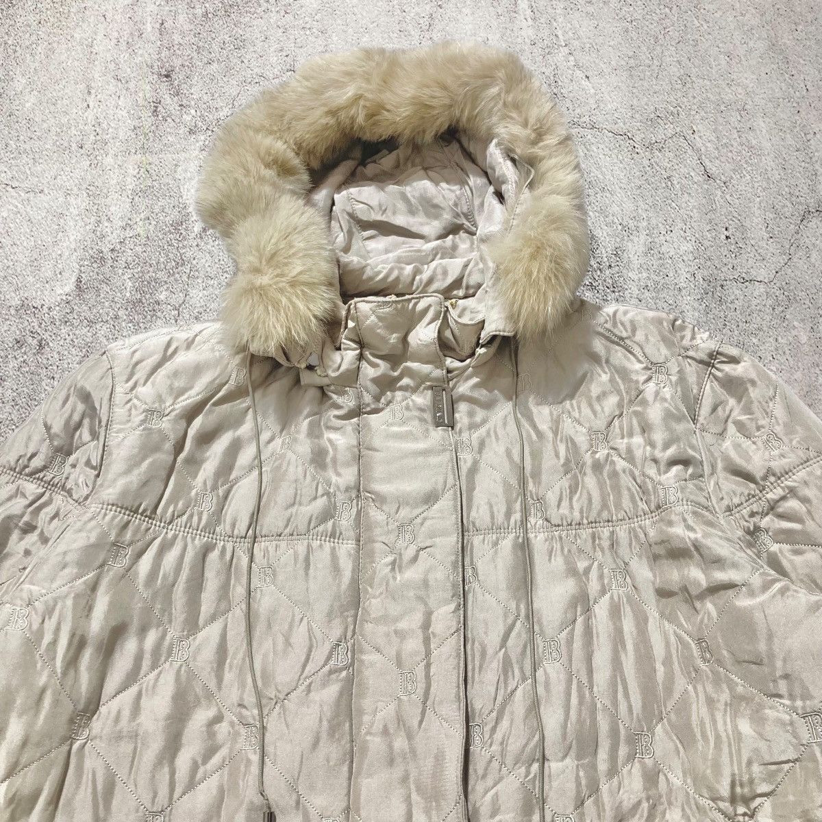 Balmain Balmain Paris Monogram Quilted Fur Long Jacket Beige Luxury Size US XL / EU 56 / 4 - 8 Thumbnail