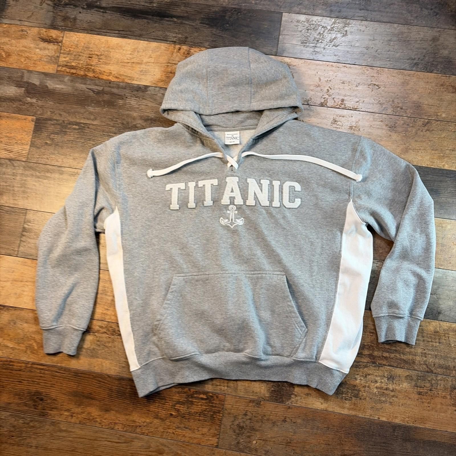 The Unbranded Brand VTG grey hoodie "Titanic" with an anchor graphic 2XL Size US XXL / EU 58 / 5 - 1 Thumbnail