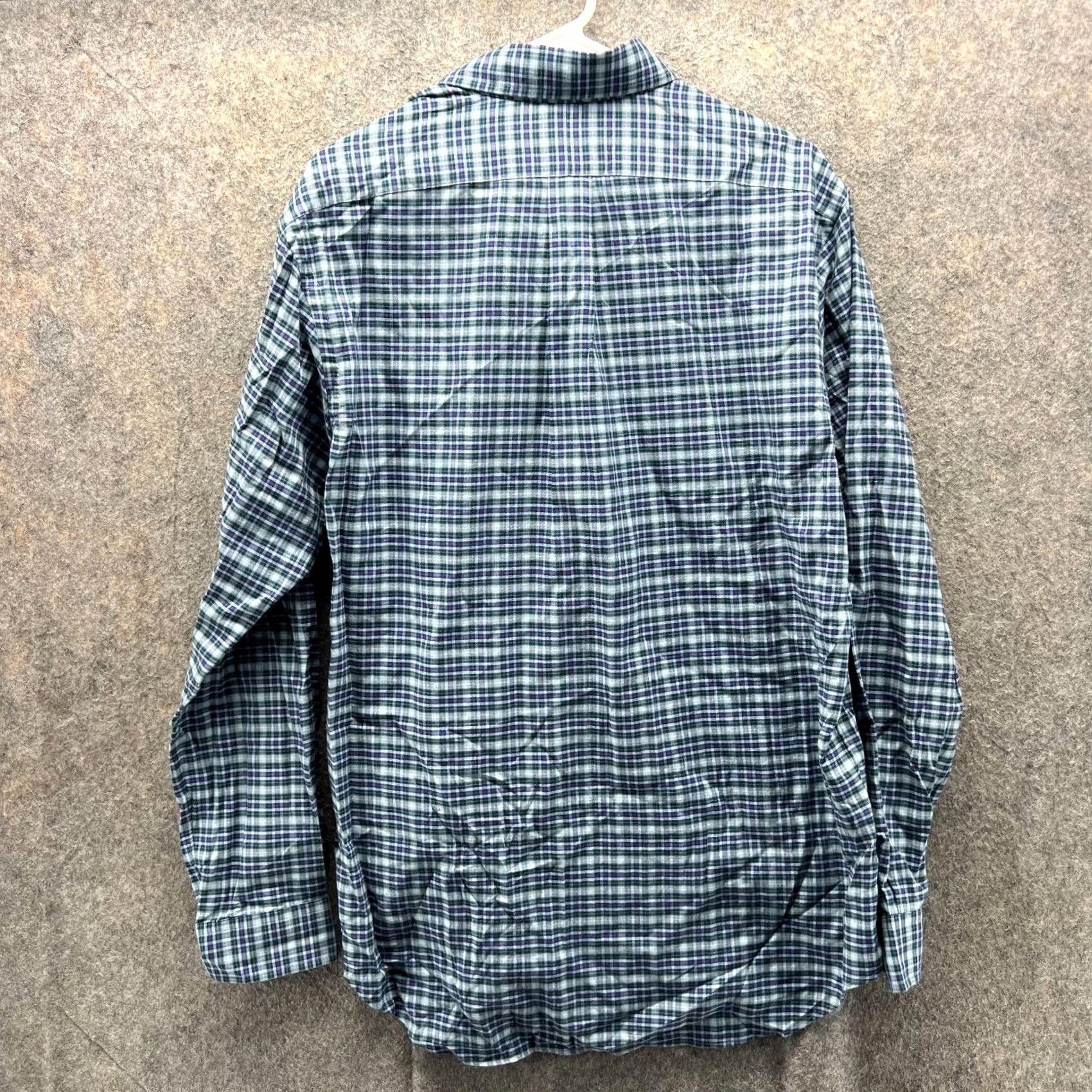 Polo Ralph Lauren VINTAGE Polo Ralph Lauren Shirt Mens Large Blue Button-Down Plaid Pony Shipped Fast Size 42R - 2 Thumbnail