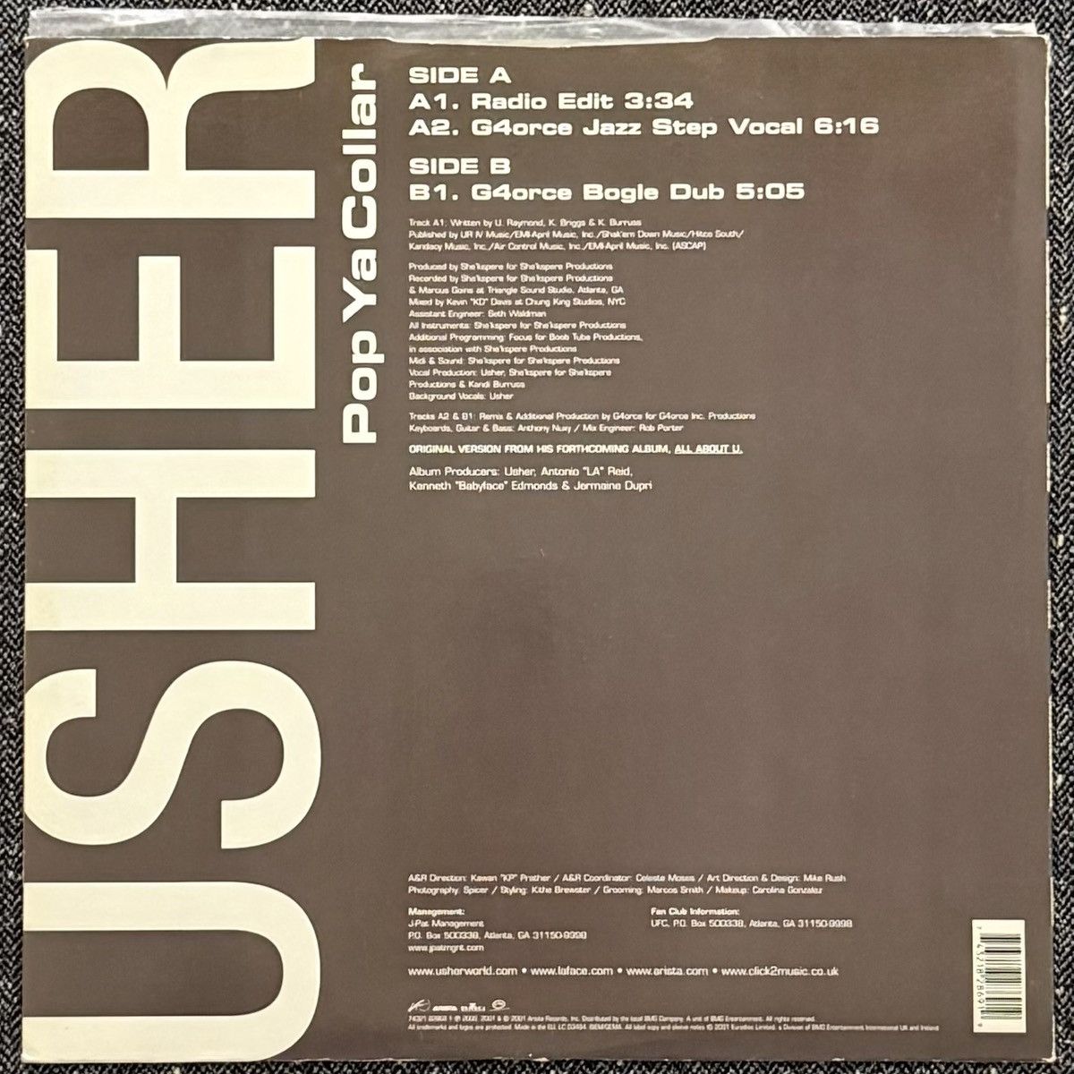 Vintage VINYL RECORD Usher – Pop Ya Collar UK RELEASE EU PRESS Size ONE SIZE - 3 Thumbnail