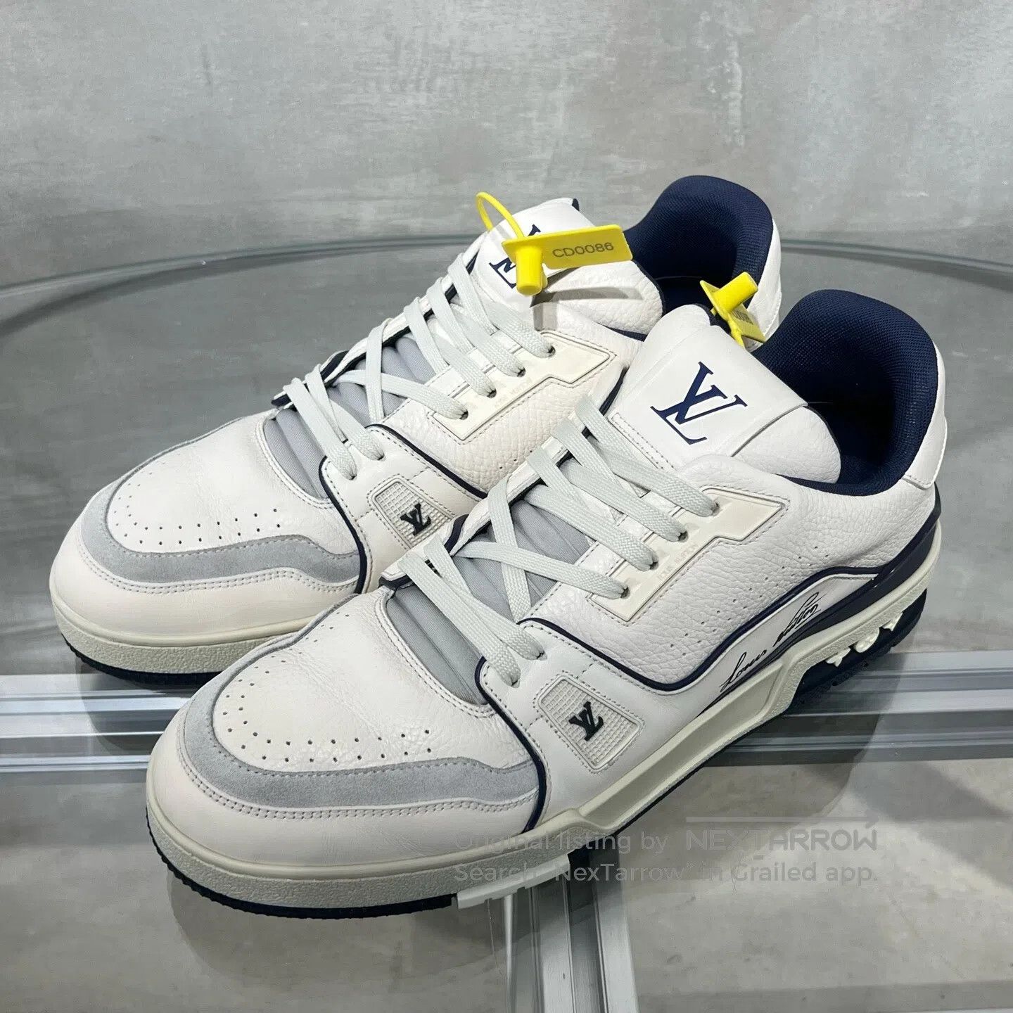 Louis Vuitton Louis Vuitton Trainer White Blue Cement board shoes Size US 9 / EU 42 - 1 Thumbnail