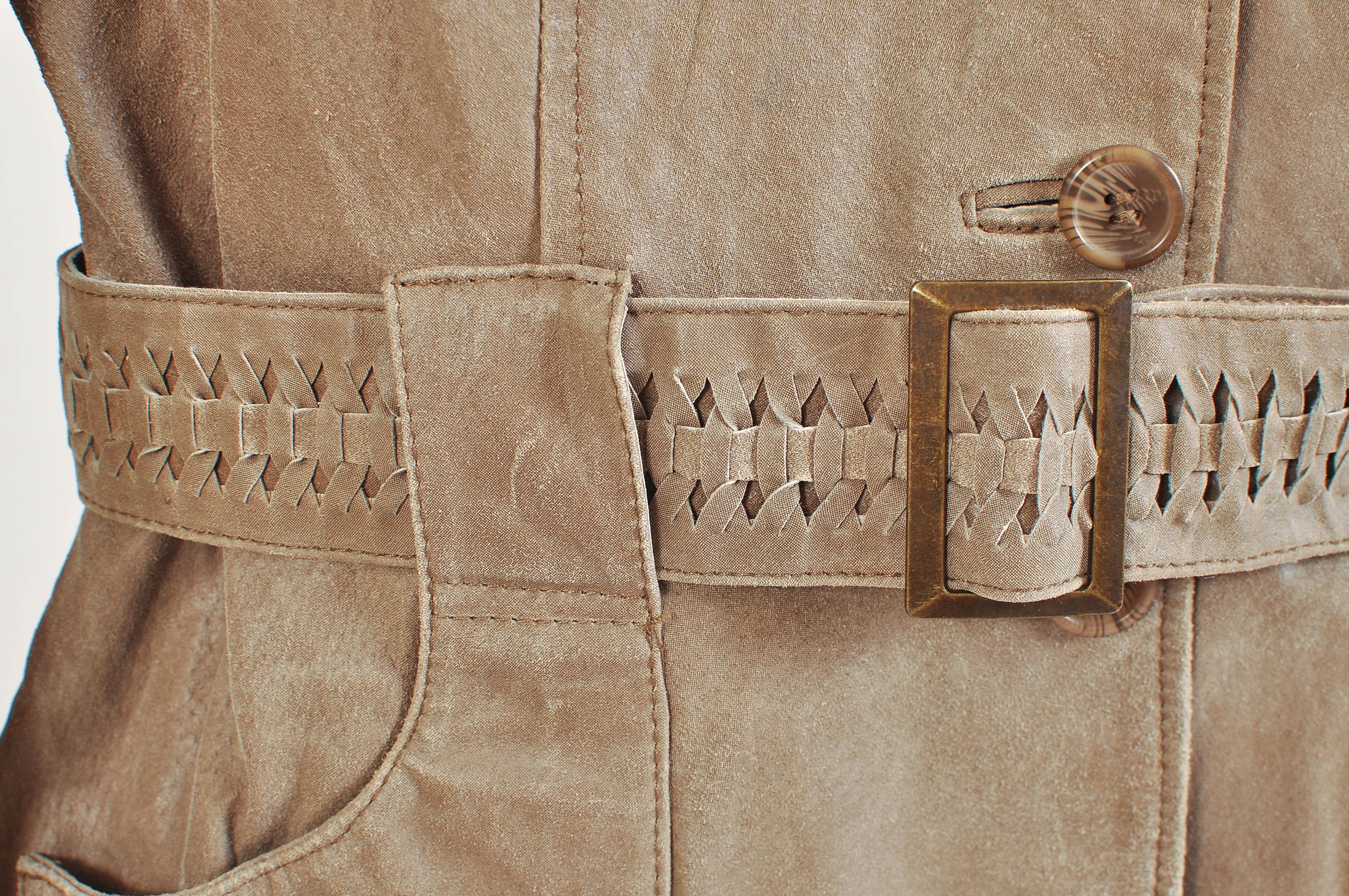 Other Vintage 00s Repeat Suede Leather Jacket Size L / US 10 / IT 46 - 3 Thumbnail