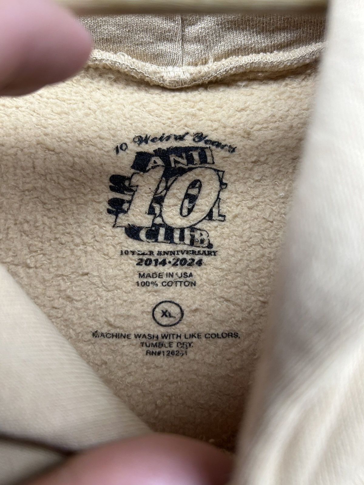 Anti Social Social Club Anti Social Social club Hoodie Beige Size US XL / EU 56 / 4 - 4 Thumbnail