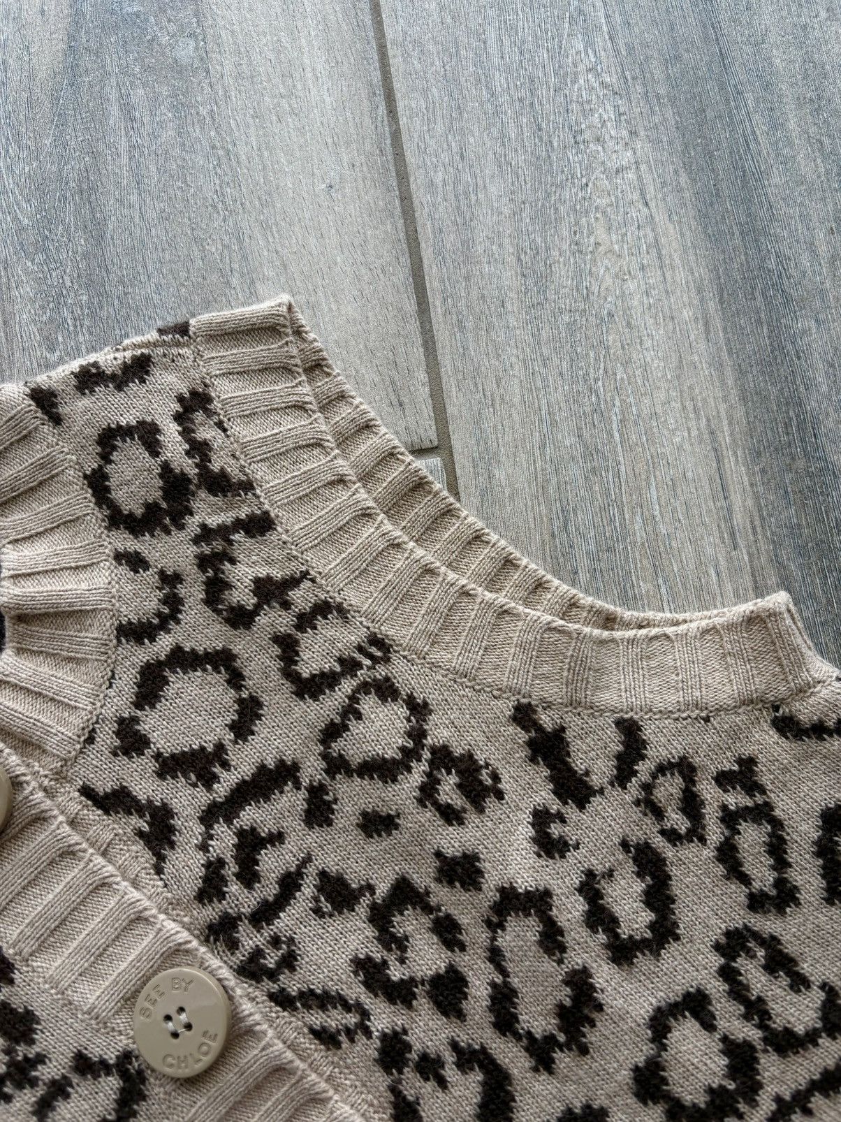 See by Chloe See by Chloé Leopard Knit Vest Top Size US 4 IT 40 Size XS / US 0-2 / IT 36-38 - 4 Thumbnail