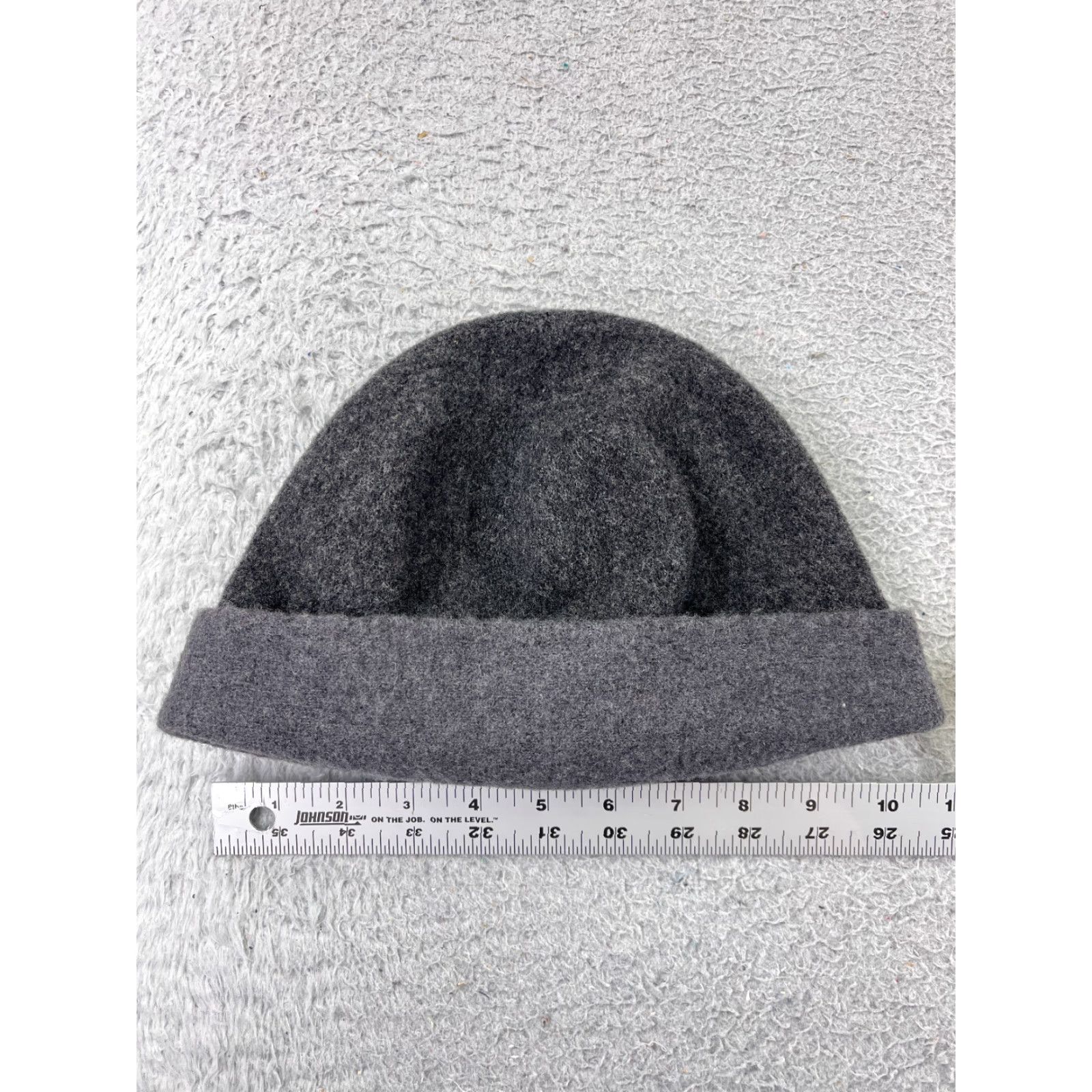 Vintage Womens Flower Beanie Hat One Size Gray Knit Polyester Size ONE SIZE - 3 Thumbnail