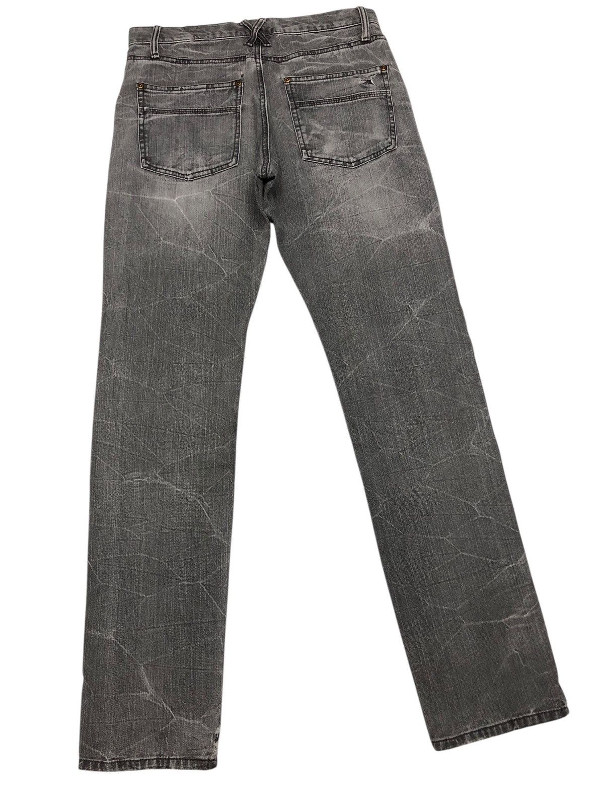 Tornado Mart 🔥JAPANESE BRAND WHISKER CRACK WASH FADED GREY DISTRESS JEANS Size US 30 / EU 46 - 6 Thumbnail