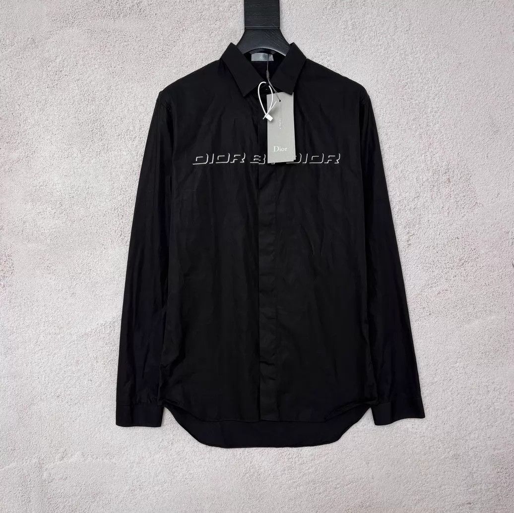 Dior DIOR Men Black Logo Embro Pointed Collar LS Shirt Size US S / EU 44-46 / 1 - 1 Thumbnail