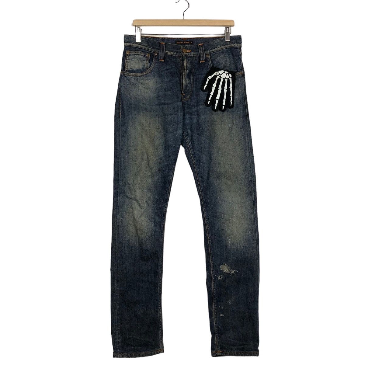 Japanese Brand 🔥Rare Distressed Denim Design Nudie Jeans Japan Made Size US 32 / EU 48 - 2 Thumbnail