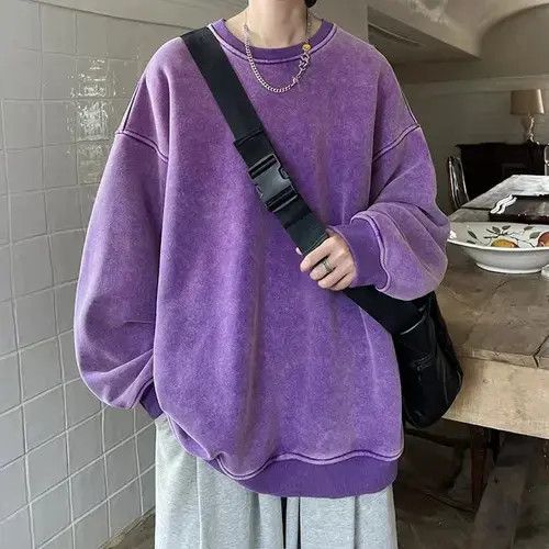 Washed american loose hip Hop Pullover Sweatshirt y2k