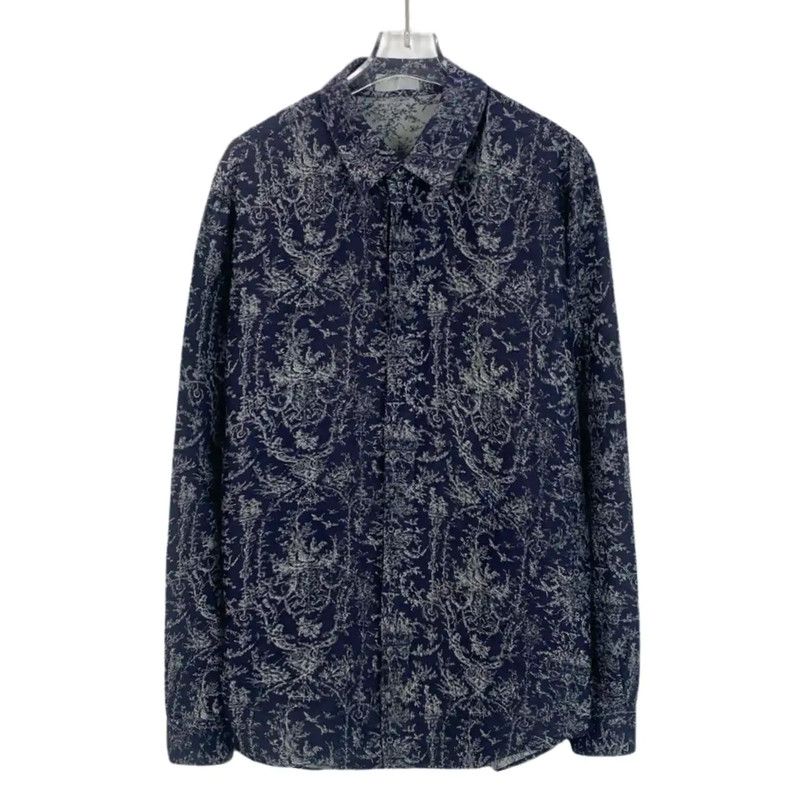 Dior Dior Blue Cotton Long Sleeve Shirt 0089 Size US M / EU 48-50 / 2 - 1 Thumbnail