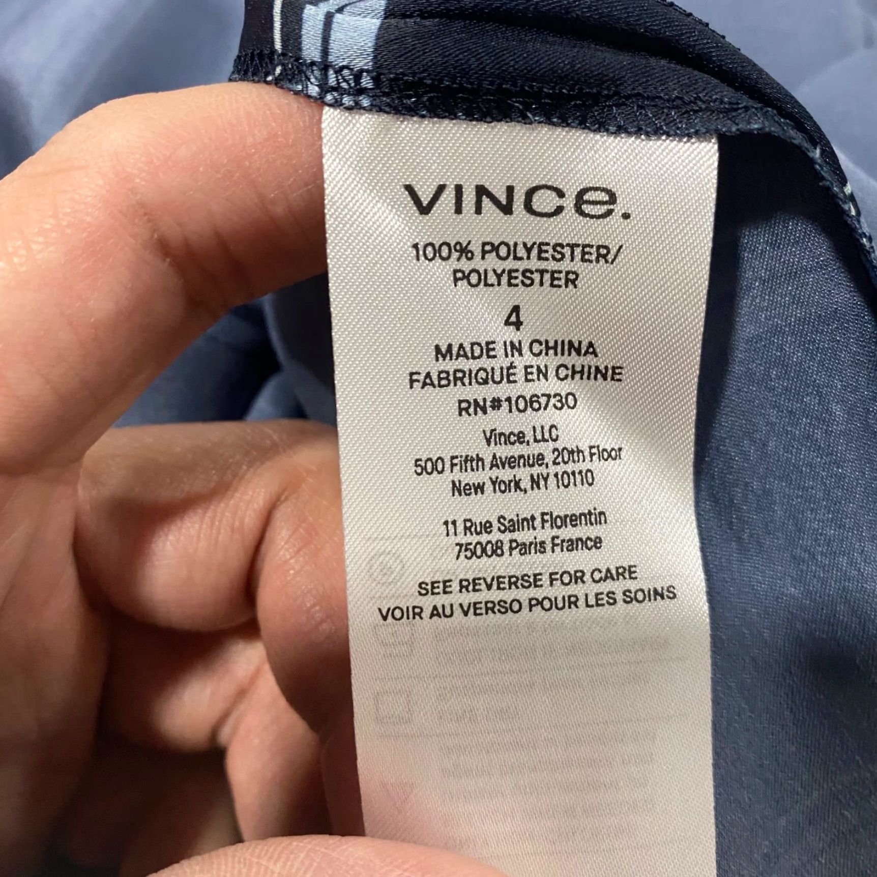 Vince Vince Skirt Midi Striped Blue Zip Size 4 Satin Polyester Straight Pencil Slit Women's Pink? Size 27" / US 4 / IT 40 - 4 Thumbnail