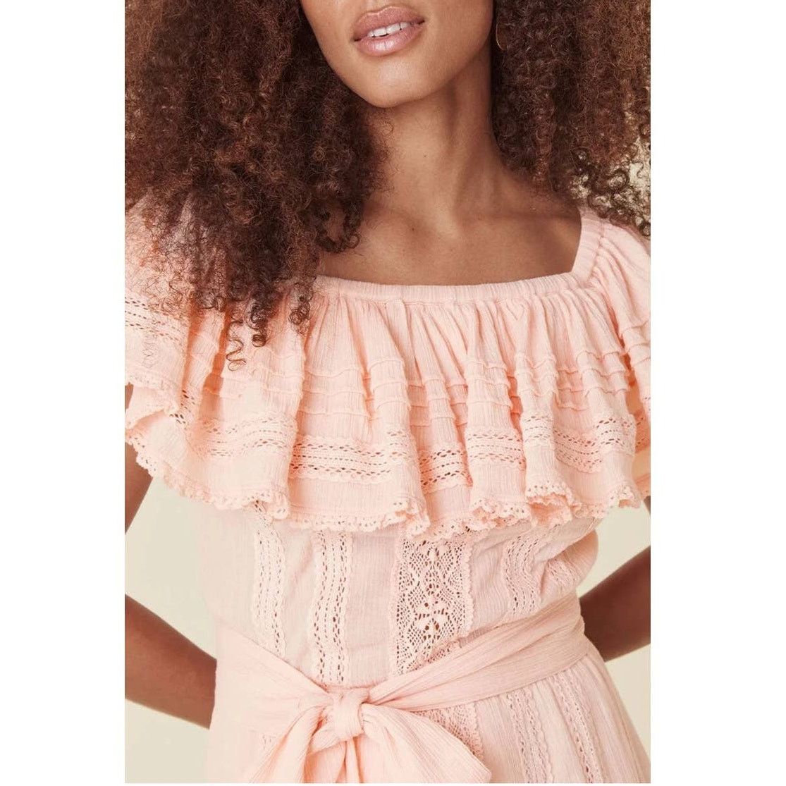 Free People New Spell Cassie Off The Shoulder Lace Gown $299 XS Pink Size XS / US 0-2 / IT 36-38 - 6 Thumbnail