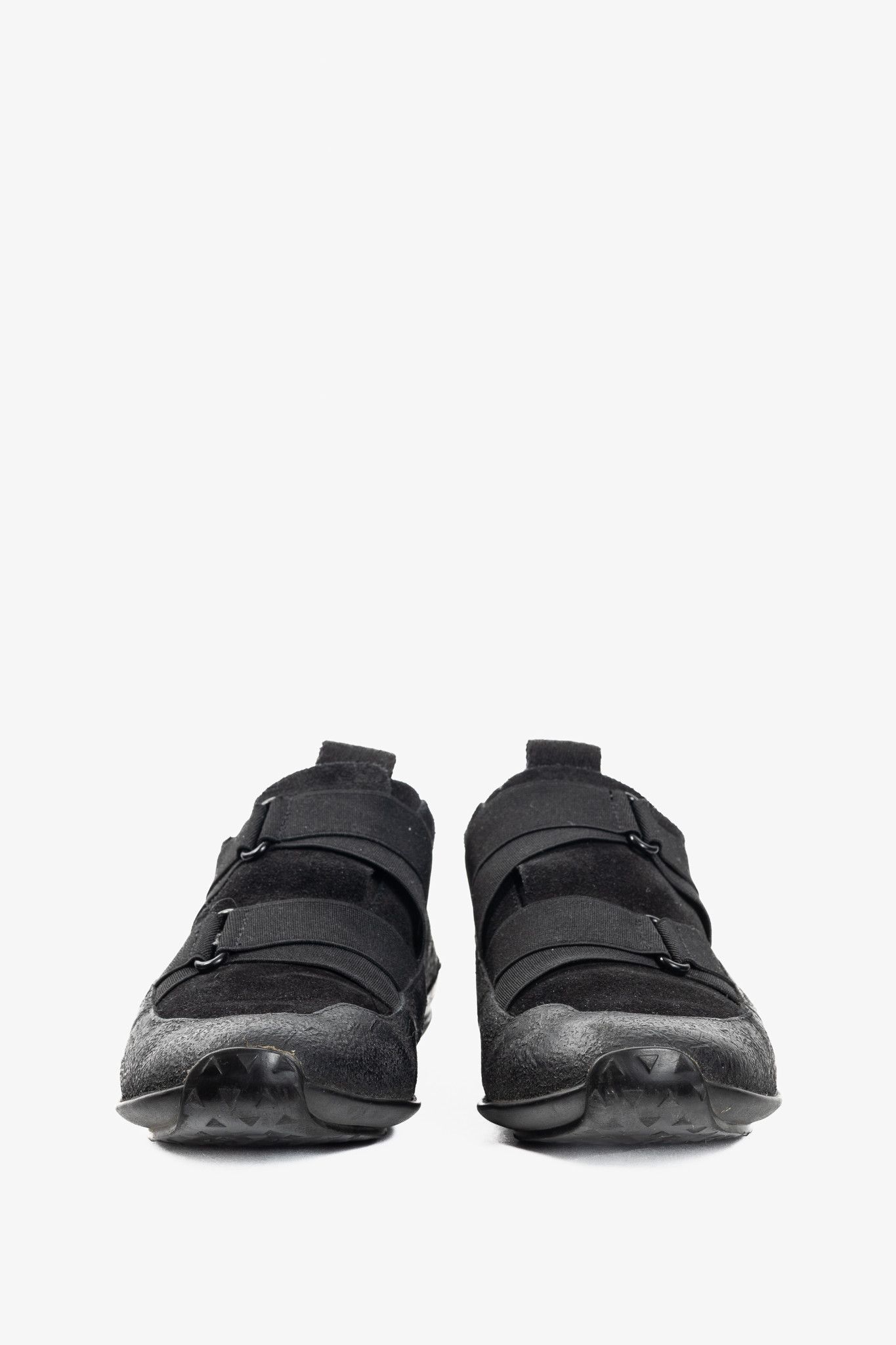Gucci Gucci Black Suede & Leather Elastic Slip-On Sneakers Size US 6.5 / IT 36.5 - 2 Thumbnail