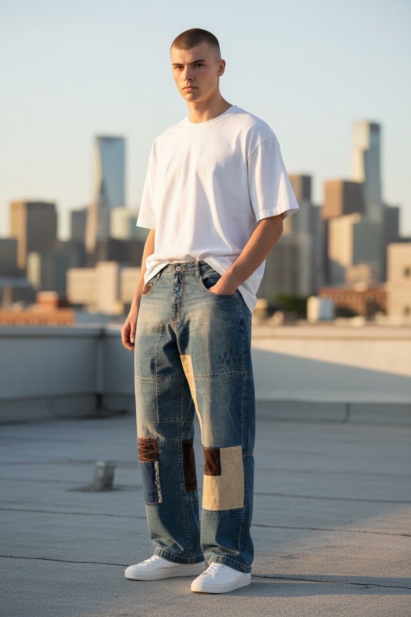 Japanese Brand PEPE JEANS patcwork style Baggy denim pants Kapital style Size US 30 / EU 46 - 16 Thumbnail