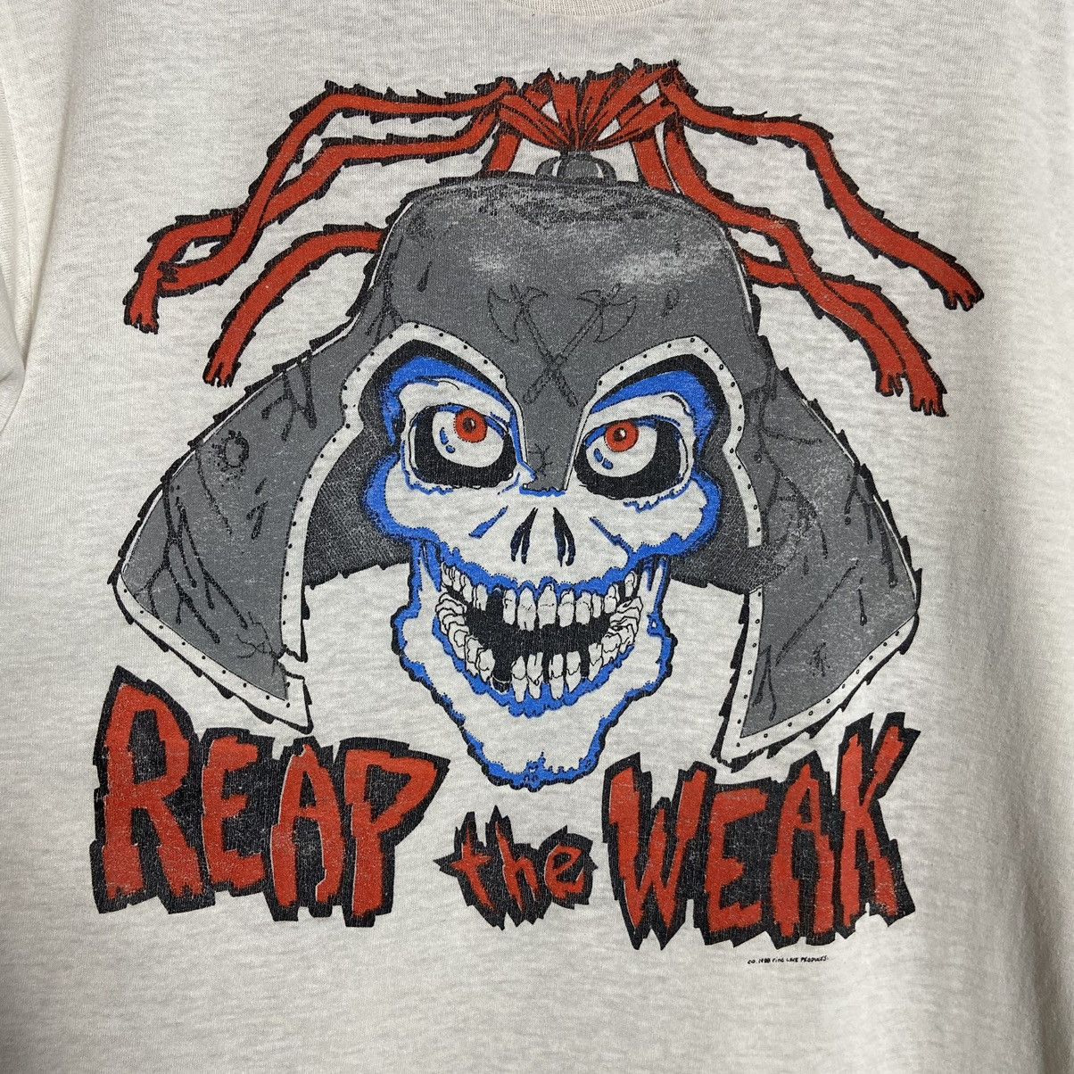 Band Tees × Vintage Vintage 80s Reap The Weak Skull T-Shirt Size US M / EU 48-50 / 2 - 2 Thumbnail
