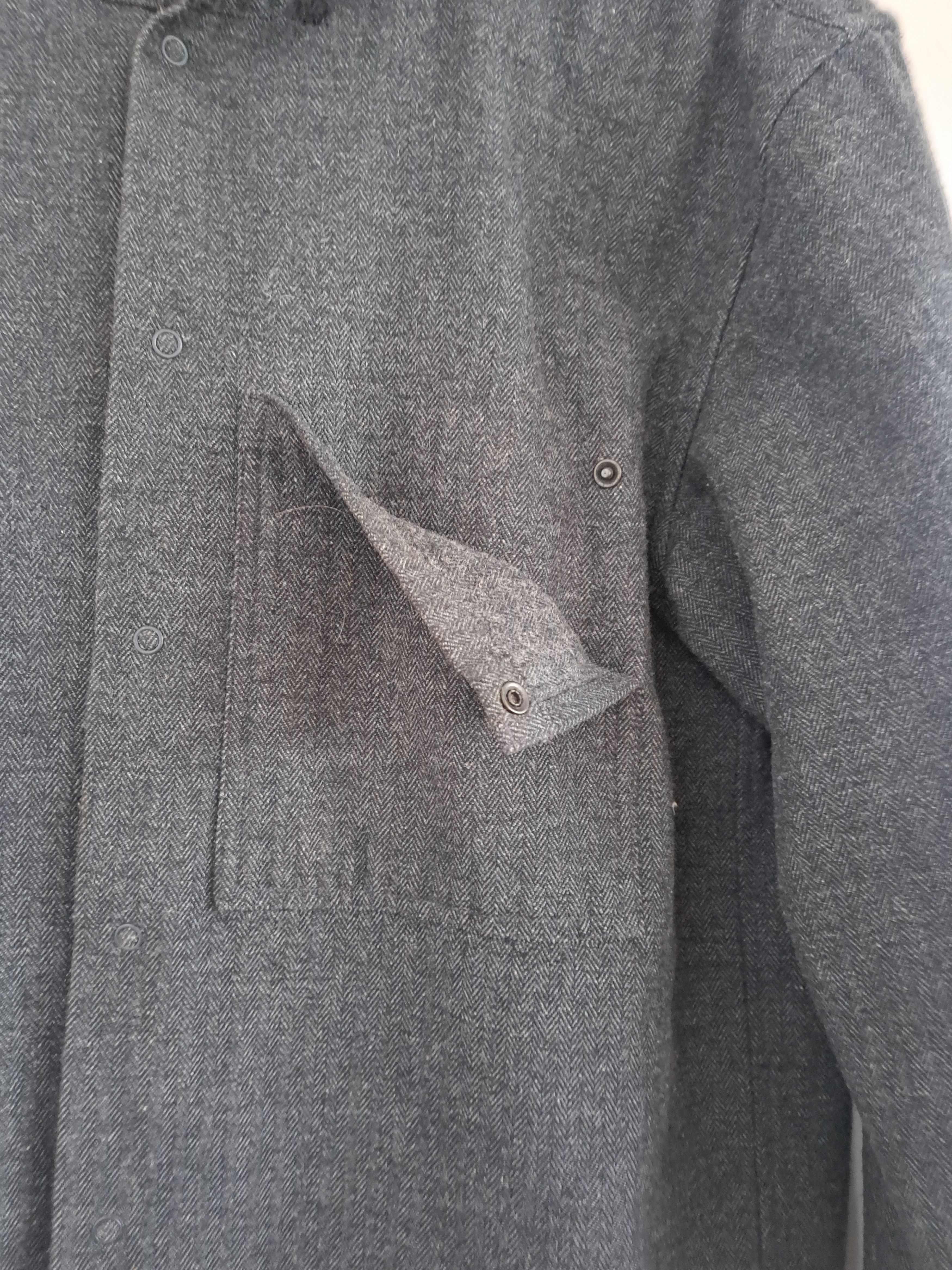 Pilgrim Surf + Supply Boyce Herringbone Wool Hooded Shirt Size US L / EU 52-54 / 3 - 3 Thumbnail