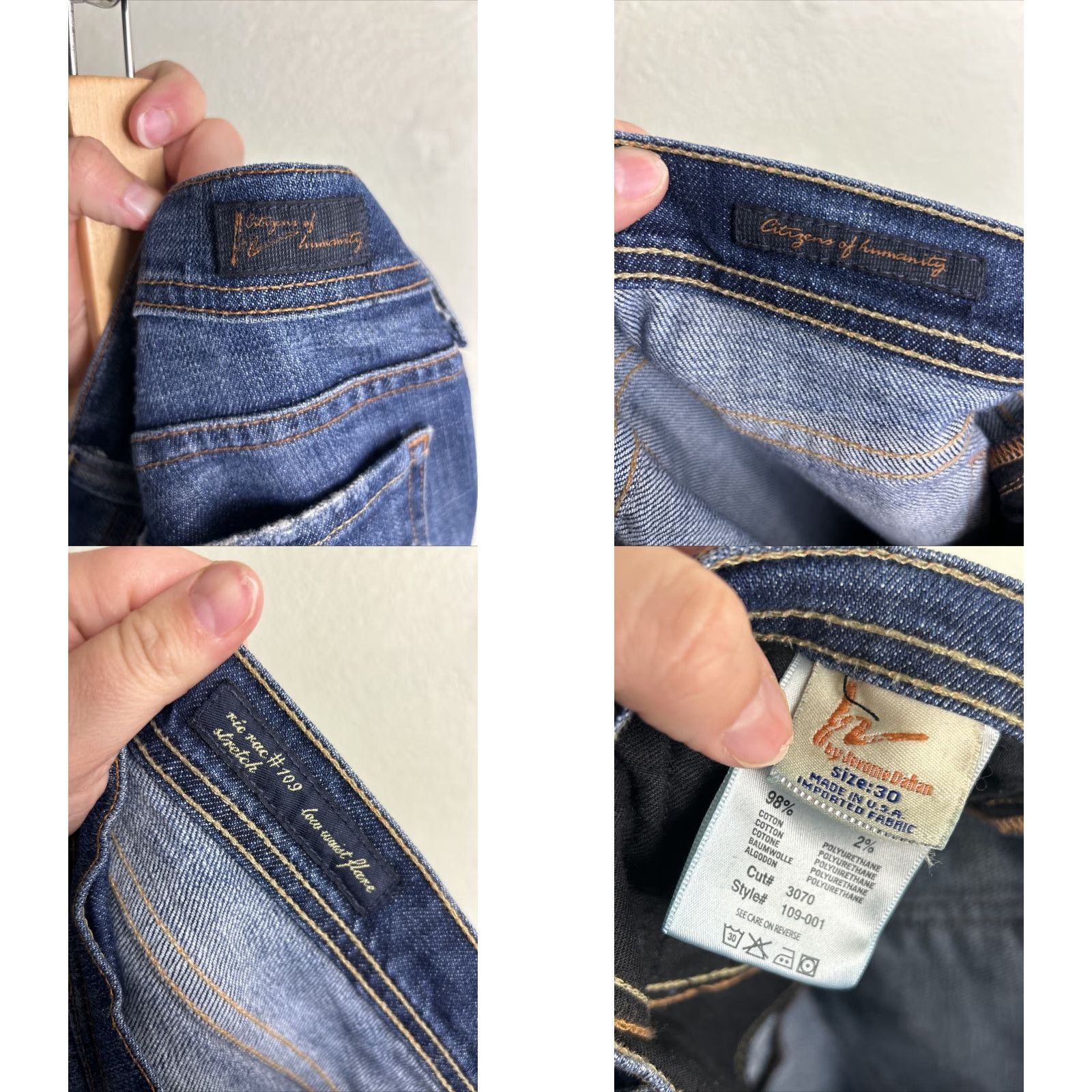 Citizens Of Humanity Citizens of Humanity Jeans Womens 30 Flare Low Rise Distressed Blue Denim Stretch 28in Inseam Regular Fit Raw Hem Av a 109 Size 30" / US 8 / IT 44 - 9 Thumbnail