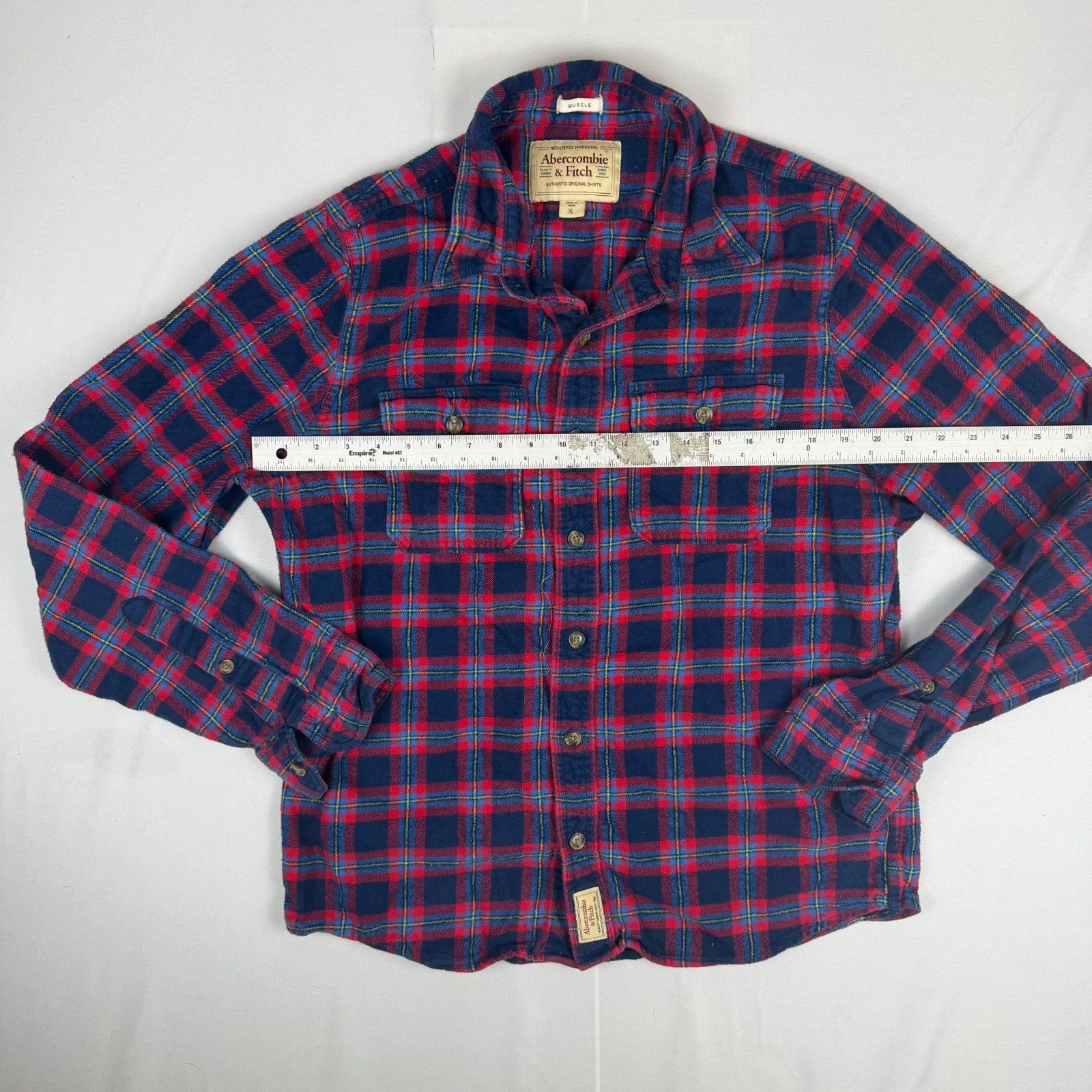 Abercrombie & Fitch Abercrombie & Fitch Vintage Men's XL Long Sleeve Plaid Flann Size US XL / EU 56 / 4 - 3 Thumbnail