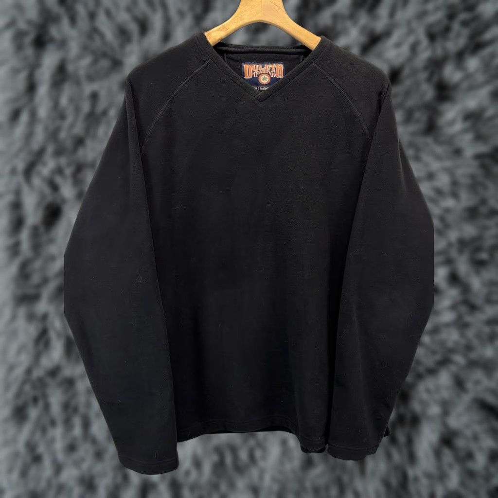 Vintage Duluth Trading Co Heavy Fleece Pullover Sz XLarge Men’s Black Vneck Size US XL / EU 56 / 4 - 1 Thumbnail