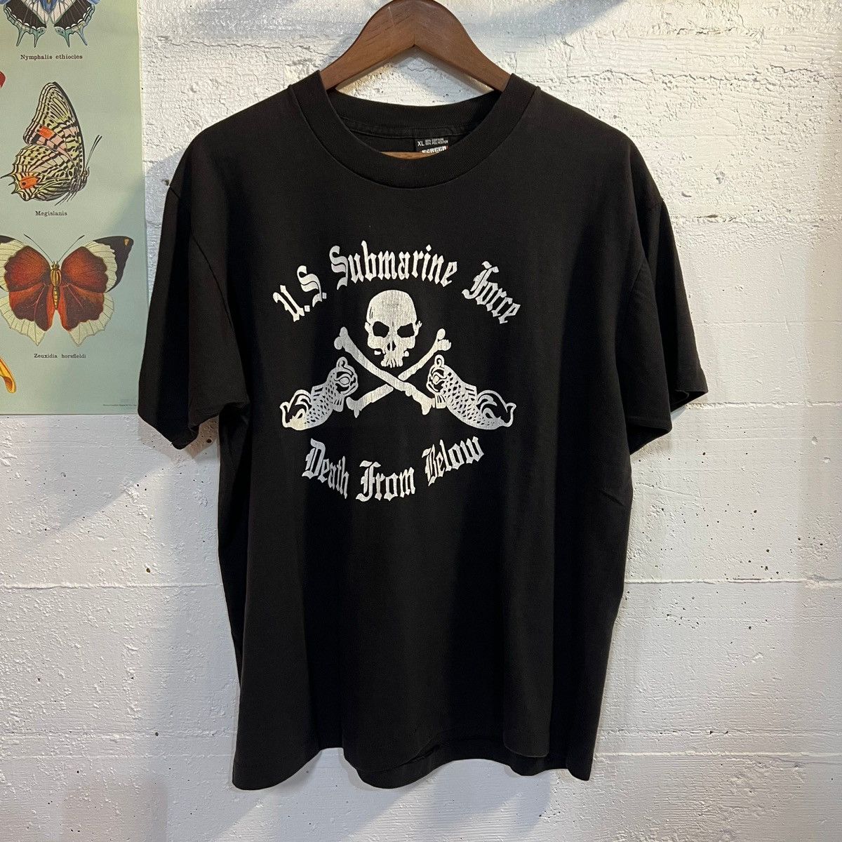 image of Made In USA x Screen Stars Vintage U.s. Submarine Force Skull T-Shirt - Size XL - Usa in Black