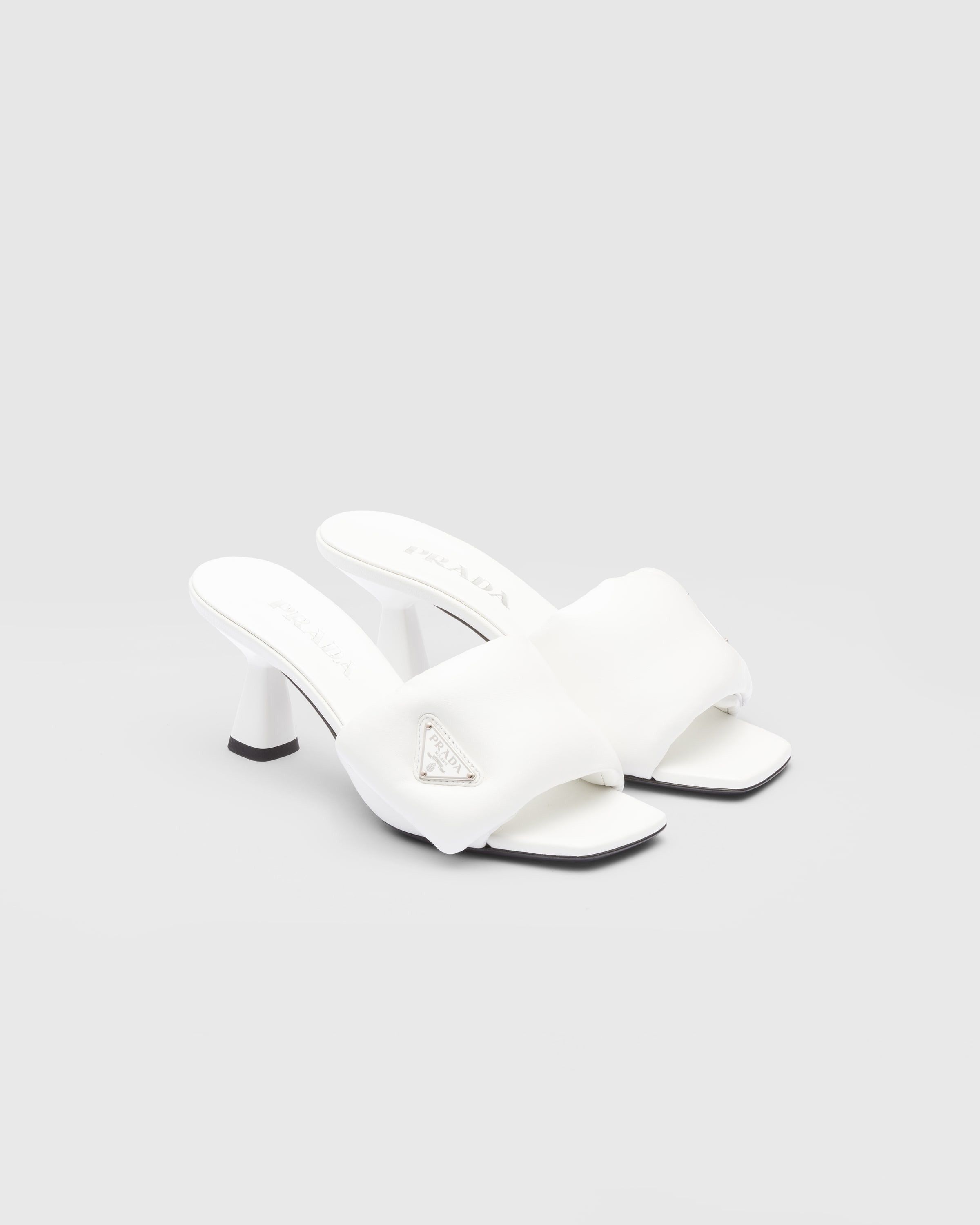 Prada oc11z0625 Soft Padded Nappa Sandals in White Size US 9 / IT 39 - 1 Thumbnail