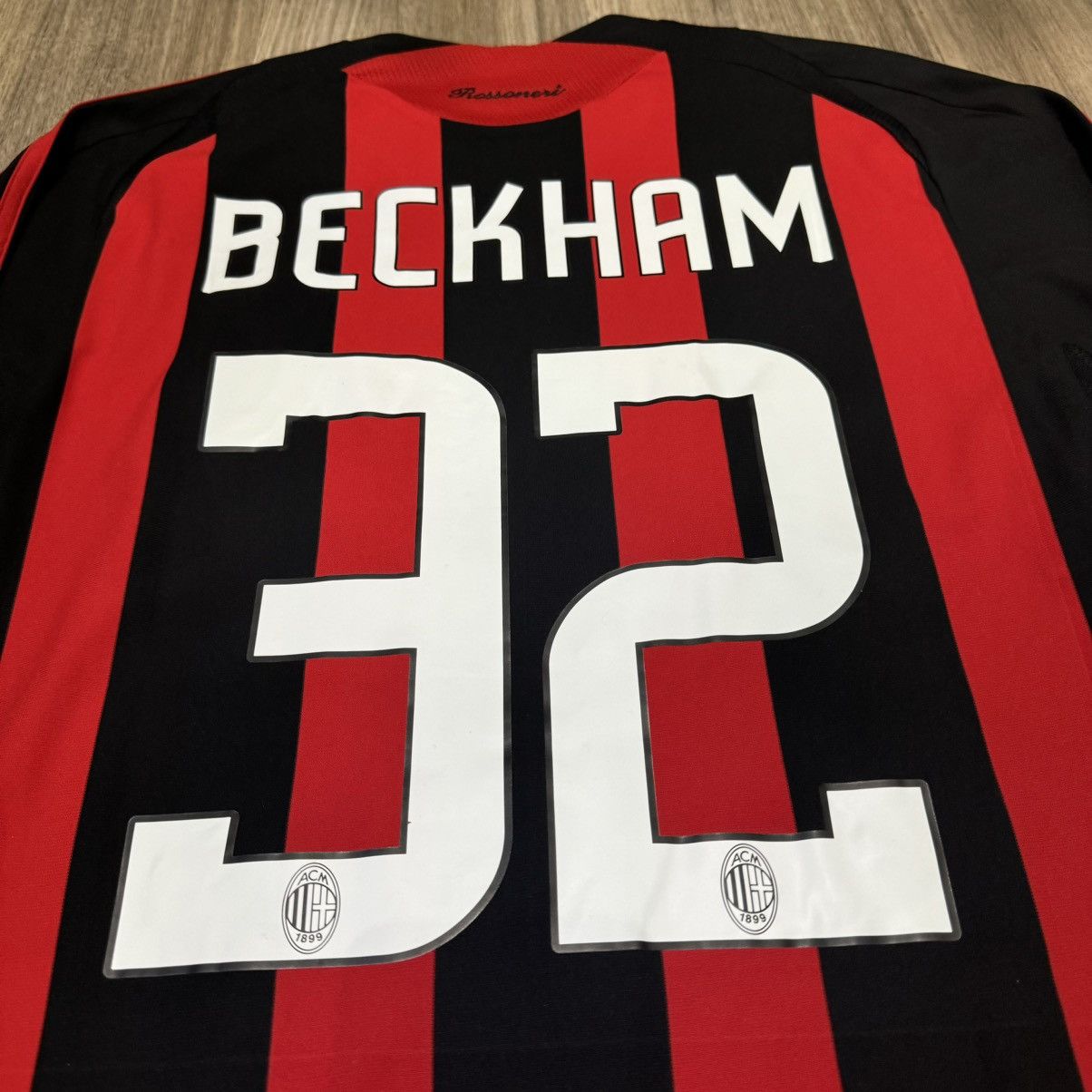 Adidas AC Milan 08/09 longsleeves home shirt #32 Beckham Size US M / EU 48-50 / 2 - 6 Thumbnail