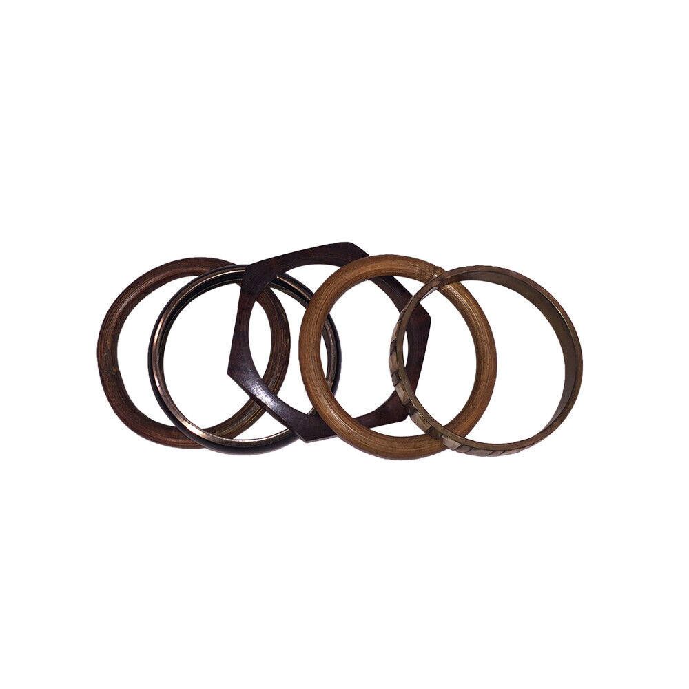 Designer Vintage Wood & Yak Bone Bangle Set Size ONE SIZE - 4 Thumbnail