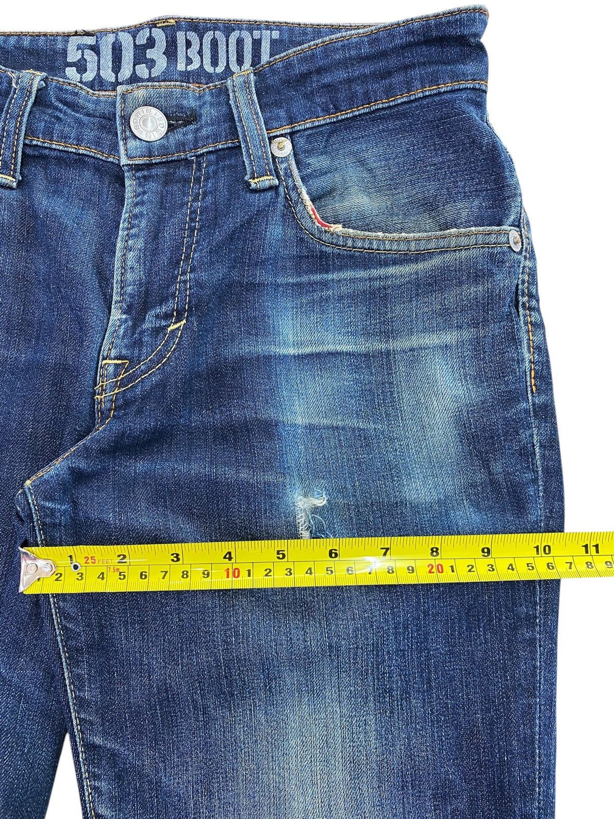 Edwin Edwin Blue Wash Whiskered Style Flare Jeans Size US 30 / EU 46 - 7 Thumbnail