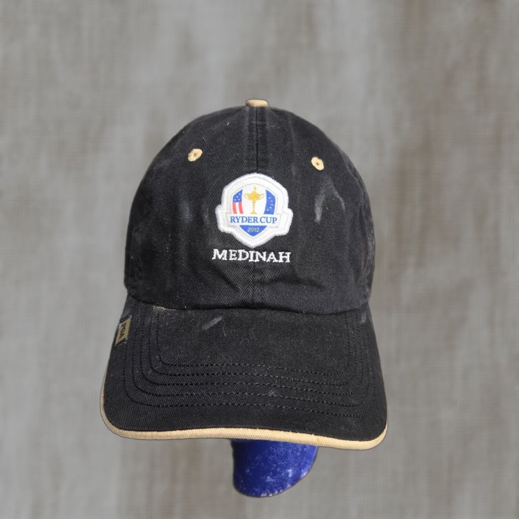 Vintage VINTAGE Ahead Golf Hat Unisex Adults Summer Cotton 2012 Ryder Cup Medinah CC Stretch Adjustable Black Size ONE SIZE - 1 Thumbnail