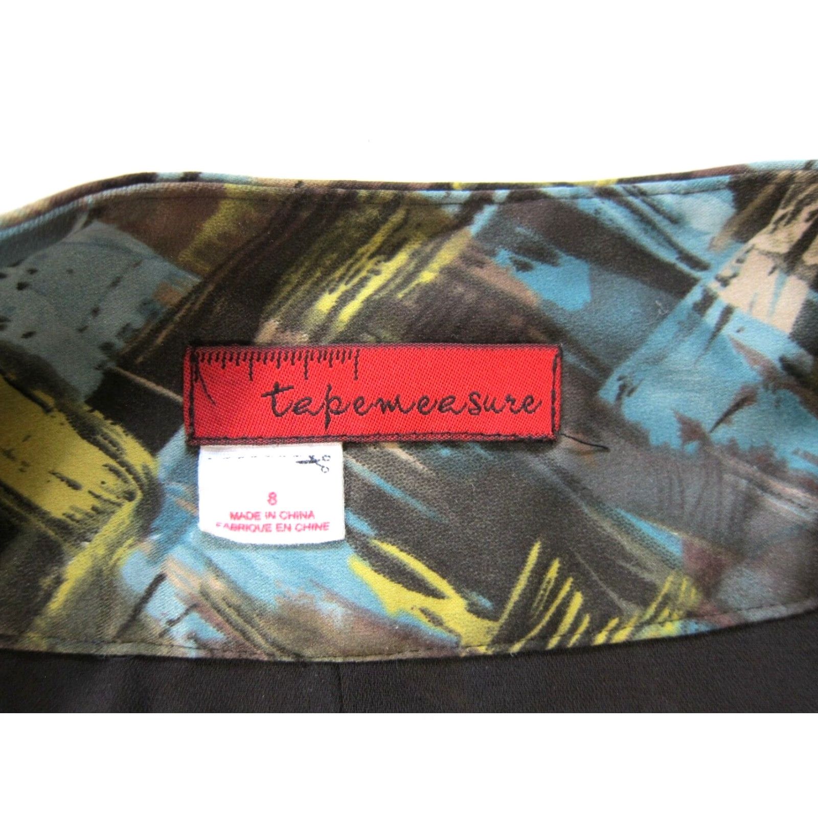 Vintage Tapemeasure Anthropologie Blue Green Abstract Pleated A-Line Skirt Women 8 Size 30" / US 8 / IT 44 - 4 Thumbnail