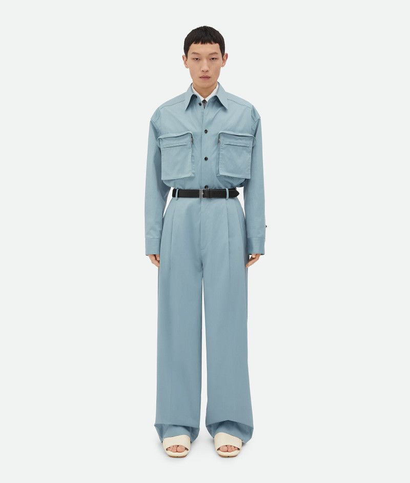 Bottega Veneta o1s1rm0326 Cotton Twill Trousers in Blue Size US 34 / EU 50 - 4 Thumbnail