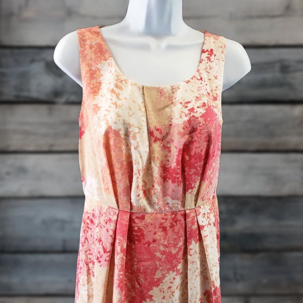 Loft Ann Taylor LOFT Dress Womens Sz 2P Pink Beige Floral Sleeveless Scoop Neck Size XS / US 0-2 / IT 36-38 - 1 Thumbnail